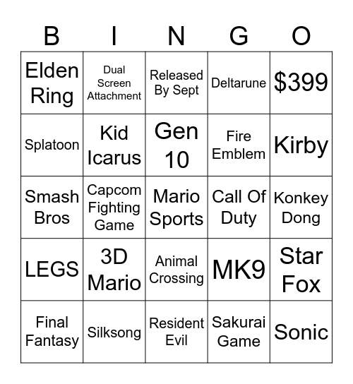 BINTENGO Bingo Card