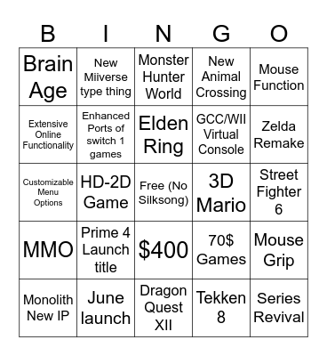 Direct 2 Bingo Card