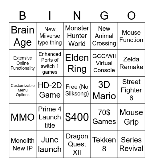 Direct 2 Bingo Card