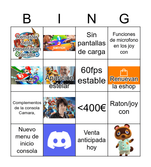 Direct switch 2 Bingo Card