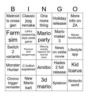DU Sci-fi Direct Bingo Card