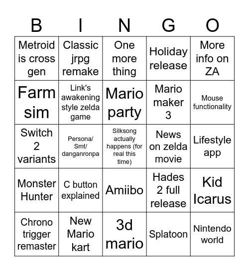 DU Sci-fi Direct Bingo Card