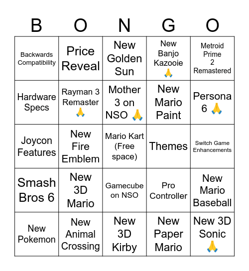 DK BONGO 2 WHEN Bingo Card