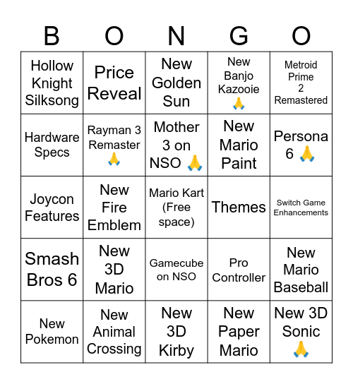 DK BONGO 2 WHEN Bingo Card