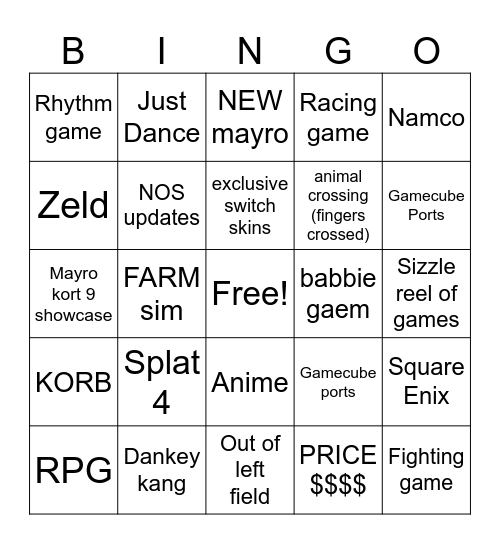 Bingo Card