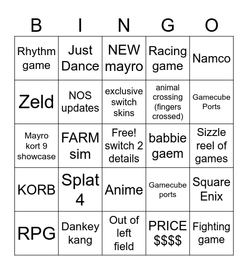 Bingo Card