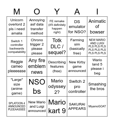 Mario and Bowser Backshots inside story (real) Bingo Card