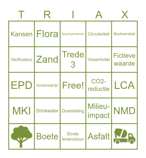 Groene beweging bij Bingo Card