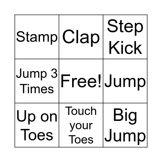 Irish Dance Bingo Card