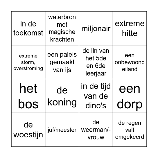 ! Water ! Bingo Card