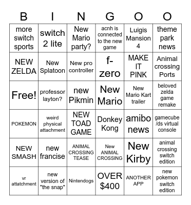 SWITCH 2 DIRECT Bingo Card