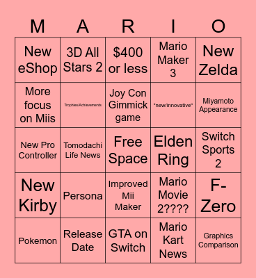 Direct Connect Bingo Card