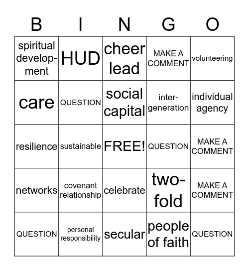 Action Ministries Bingo Card