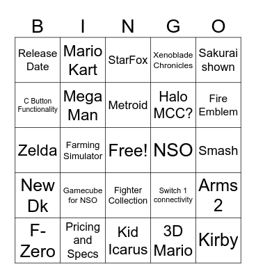 Switch 2 Direct Bingo Card