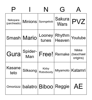 Switch 2 Real Bingo Card