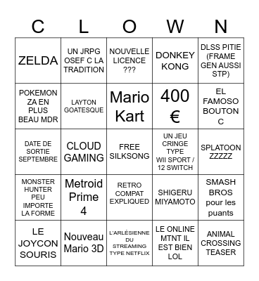 SWITCH 2 SILKSONG DAY Bingo Card