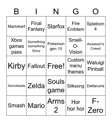 Switch 2 Direct Bingo Card