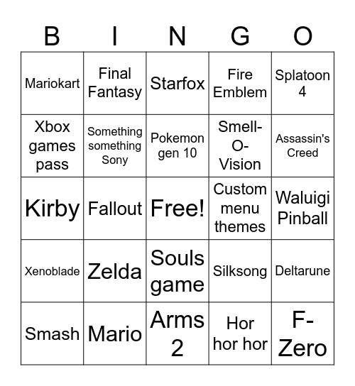 Switch 2 Direct Bingo Card