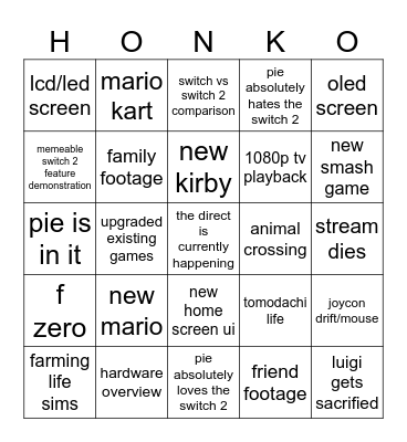direct 2 switch bingo me wahoo yahoo Bingo Card