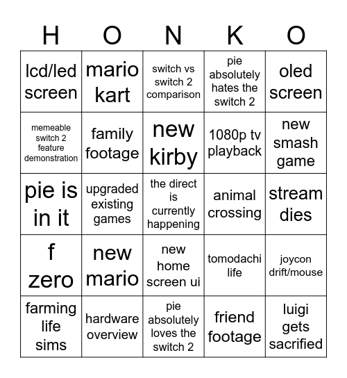 direct 2 switch bingo me wahoo yahoo Bingo Card