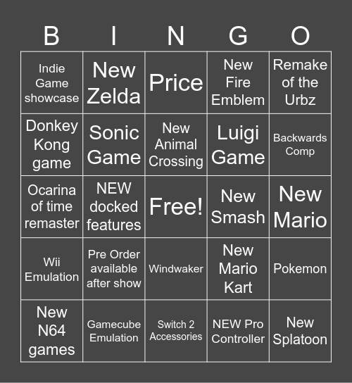 Switch Direct Bingo Card