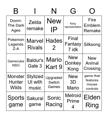 Rachel Bingo Card