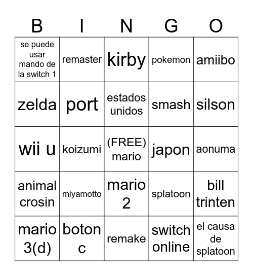 tu papa Bingo Card