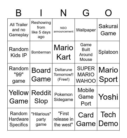 Fortnite Bingo Card