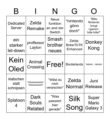 Domtendo+Nintendo Bingo Card