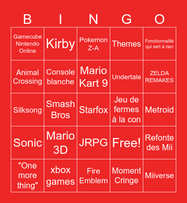 SWITCH 2 Bingo Card