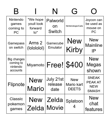 Swooooo Bingo Card