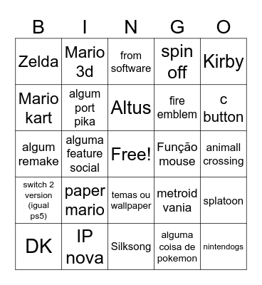 Switch 2 Direct Bingo Card
