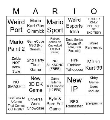 MMMMMAAAAAAARIO Bingo Card