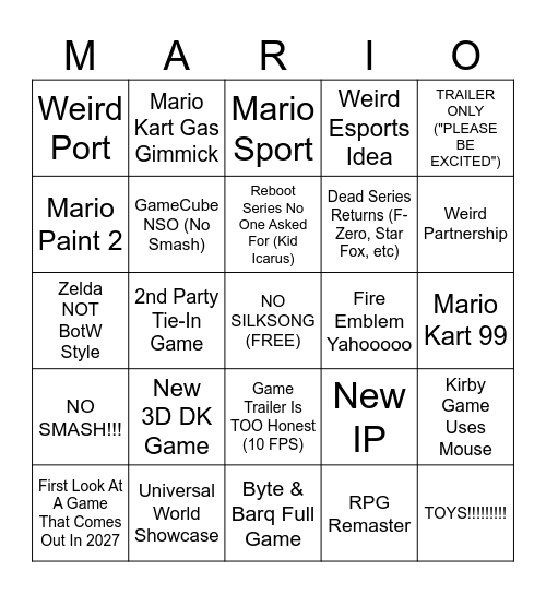 MMMMMAAAAAAARIO Bingo Card