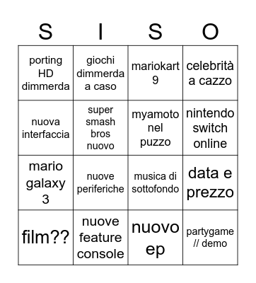SWITCH 2 Bingo Card