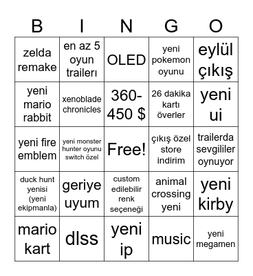 Switch 2 Bingo Card