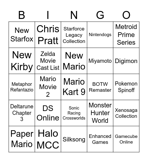 Direct Bingo Card