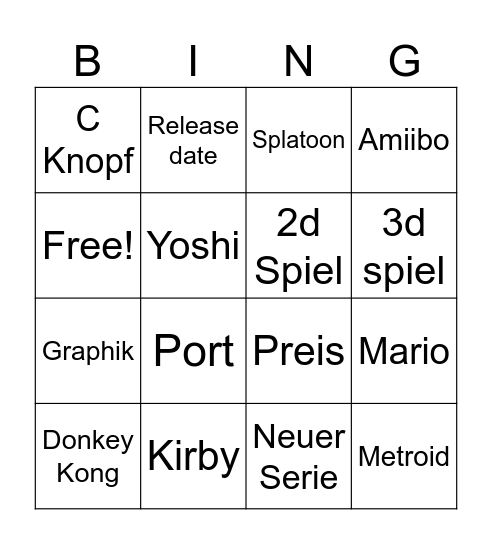 Swit h 2 Bingo Card