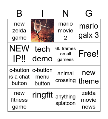 25\4\2 nintendo direct Bingo Card