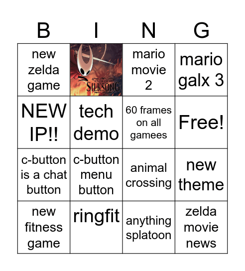 25\4\2 nintendo direct Bingo Card