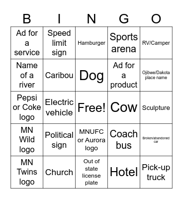 BizTown Road Trip! Bingo Card