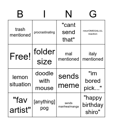 Youtube.link/guy Bingo Card