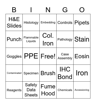 Lab Week Bingo Card