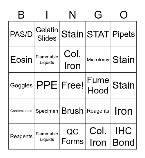Lab Week Bingo Card