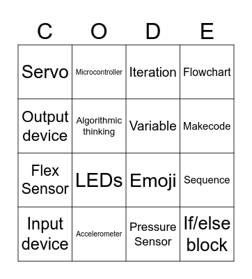 micro:bit Bingo Card