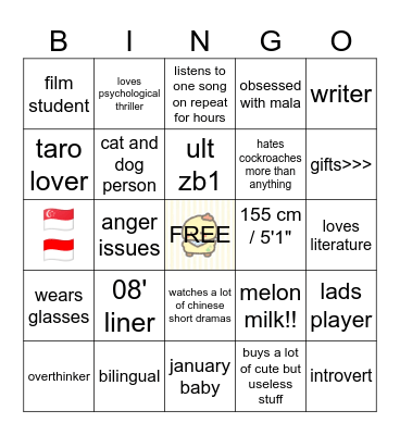 Wan's Bingo Card