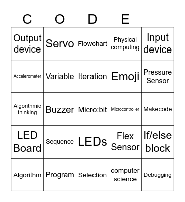 micro:bit Bingo Card