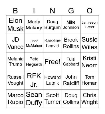 Trump v2. Bingo Card