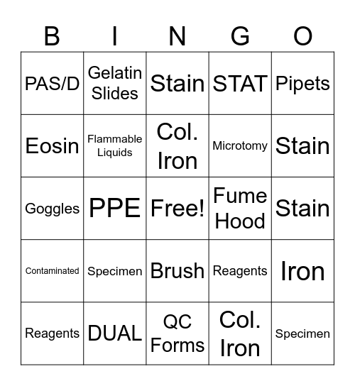 Lab Week Bingo Card