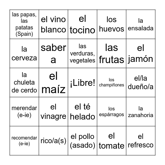 Lotería Bingo Card